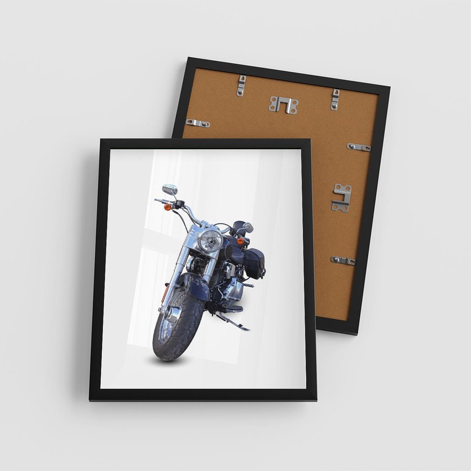 Plakat w ramie 40x50 - Motocykl w ruchu - motor, bike - rama czarna