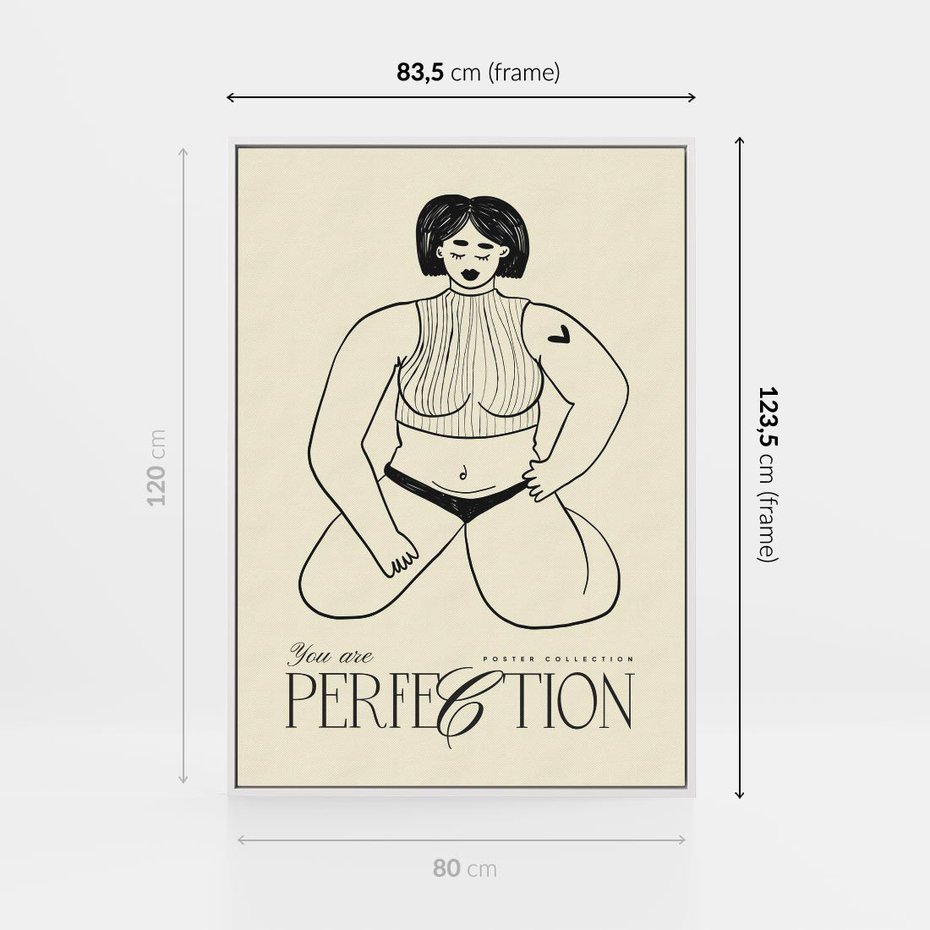 Obraz w ramie 80x120 - Refleksje Przejmujących Myśli - rysunek, plakat - rama biała