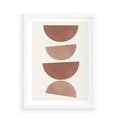 Plakat w ramie 50x70 - Abstrakcyjne Widzenia - abstrakcyjne geometryczne kształty, odcienie brązu i beżu - rama biała