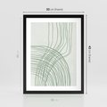 Plakat w ramie 30x40 - Migotliwa Spokojna Zieleń - zielony plakat, abstrakcyjne splątane linie - rama czarna