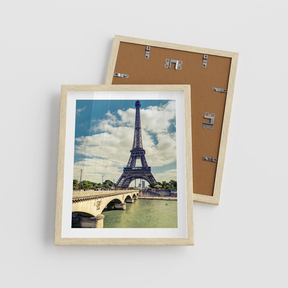 Plakat w ramie 40x50 - Wieża Eiffla - Ikona Paryża - wieża, Eiffla - rama drewno
