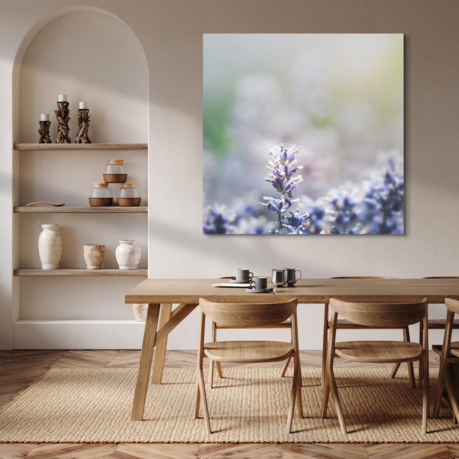 Obraz na płótnie 40x40 - Delikatna Uroda Natury - wrzosy, fiolet