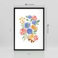 Plakat w ramie 50x70 - Kwiatowe Światło - akwarelowe kwiaty, bukiet - rama czarna