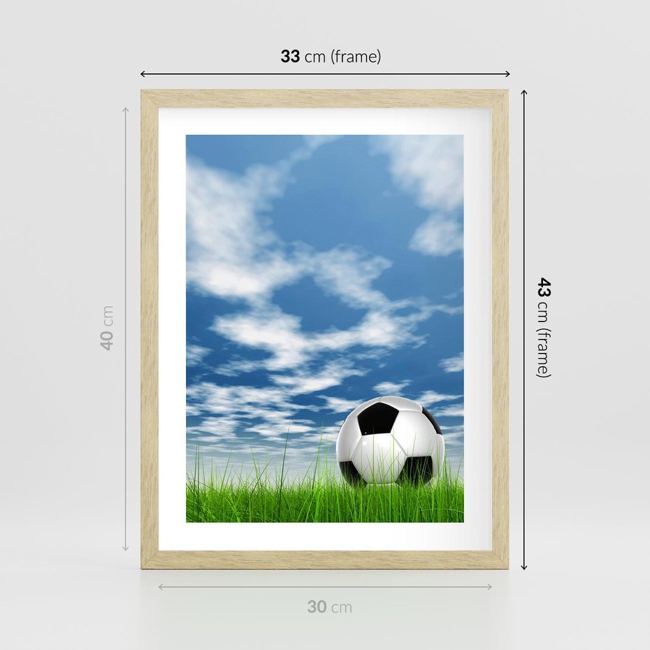 Plakat w ramie 30x40 - Piłkarska Pasja - piłka, nożna - rama drewno