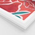 Plakat w ramie 50x70 - Rozkwitające Kształty - nowoczesny plakat, abstrakcyjne róże - rama biała