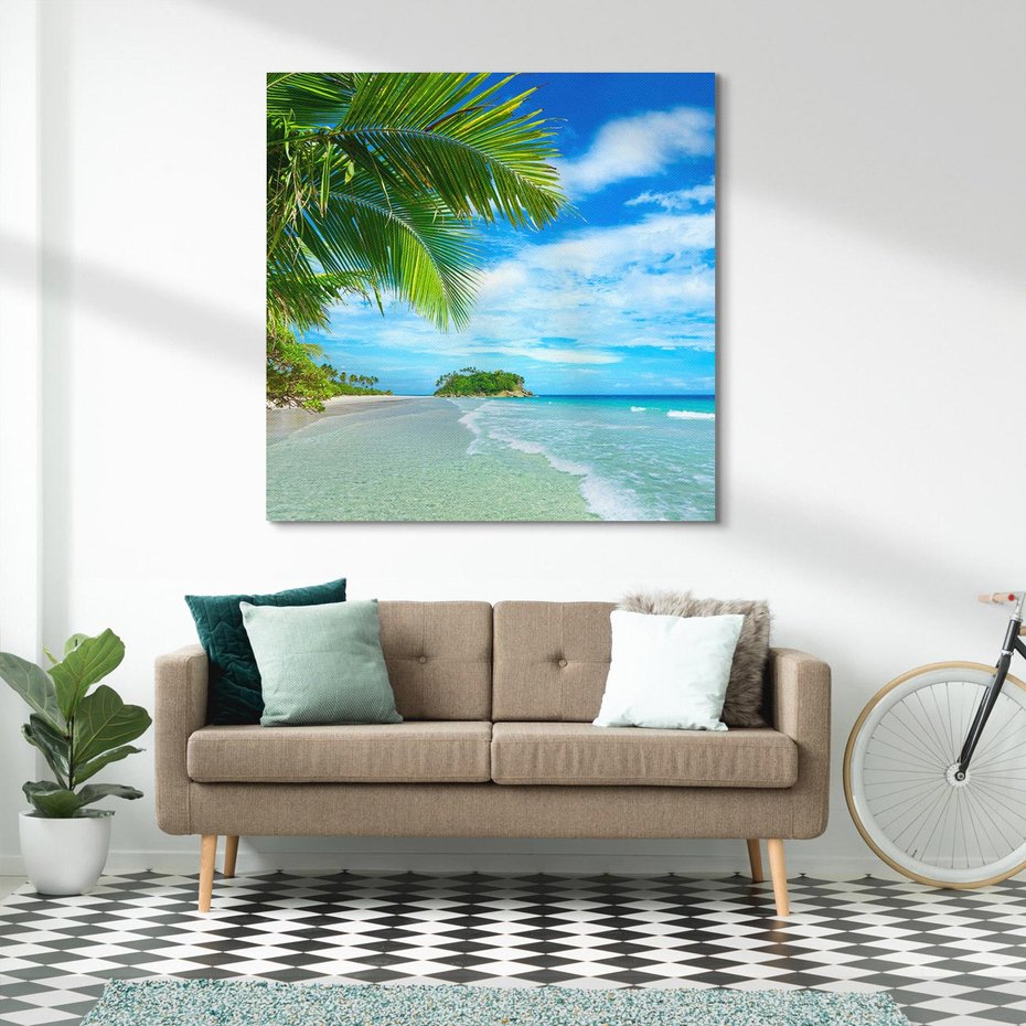 Obraz na płótnie 50x50 - Ucieczka do Raju - wyspa tropikalna, plaża