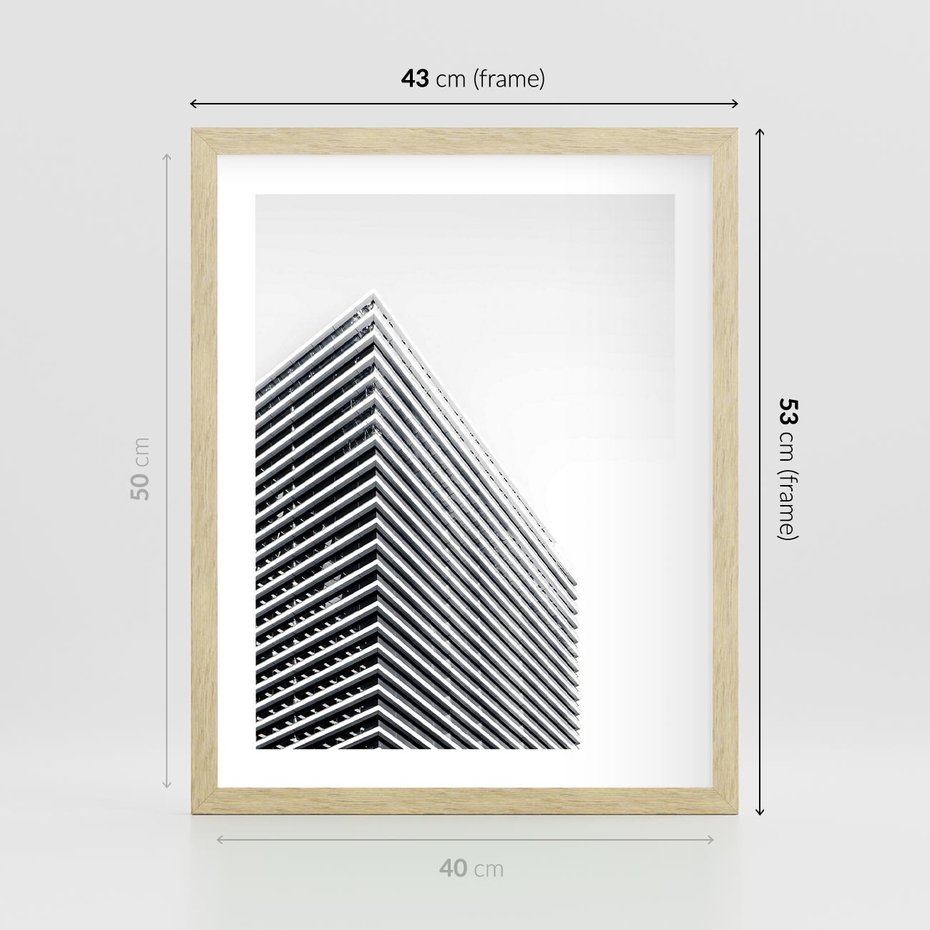 Plakat w ramie 40x50 - Wzorce Wysokości - architektura, wysoki wieżowiec - rama drewno