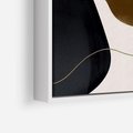 Obraz w ramie 50x50 - Wibracje uczuć i emocji - nieregularne plamy, czarny - rama biała