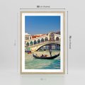 Plakat w ramie 50x70 - Romantyczna przejażdżka gondolą w Wenecji - Wenecja, gondola - rama drewno
