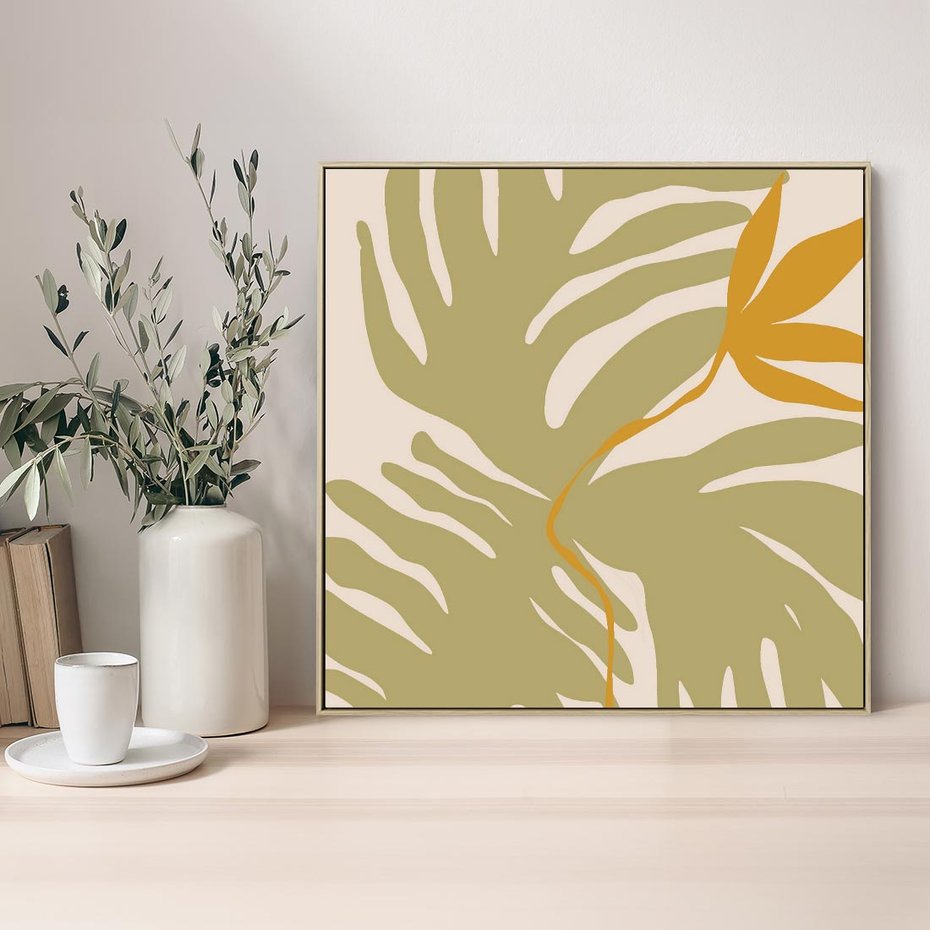 Obraz w ramie 50x50 - Konturem Zmiękczane - minimalistyczny obraz, nowoczesny - rama drewno