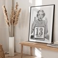 Plakat w ramie 30x40 - Czy to Pech - retro zdjęcie, czarno białe - rama czarna