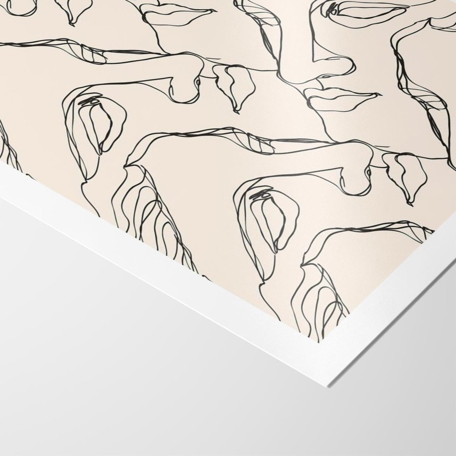 Plakat bez ramy 21x30 - Grafika z Twarzami Greckiej Rzeźby - grafika, plakat