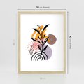Plakat w ramie 30x40 - Migocące Bezgraniczności - abstrakcyjna sztuka, liść monstery - rama drewno