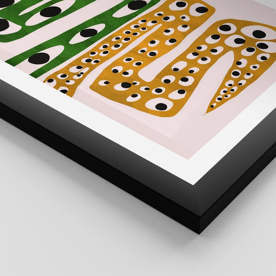 Plakat w ramie 40x50 - Mroczne Wypaczenia - abstrakcyjny obraz, dziwne kształty - rama czarna