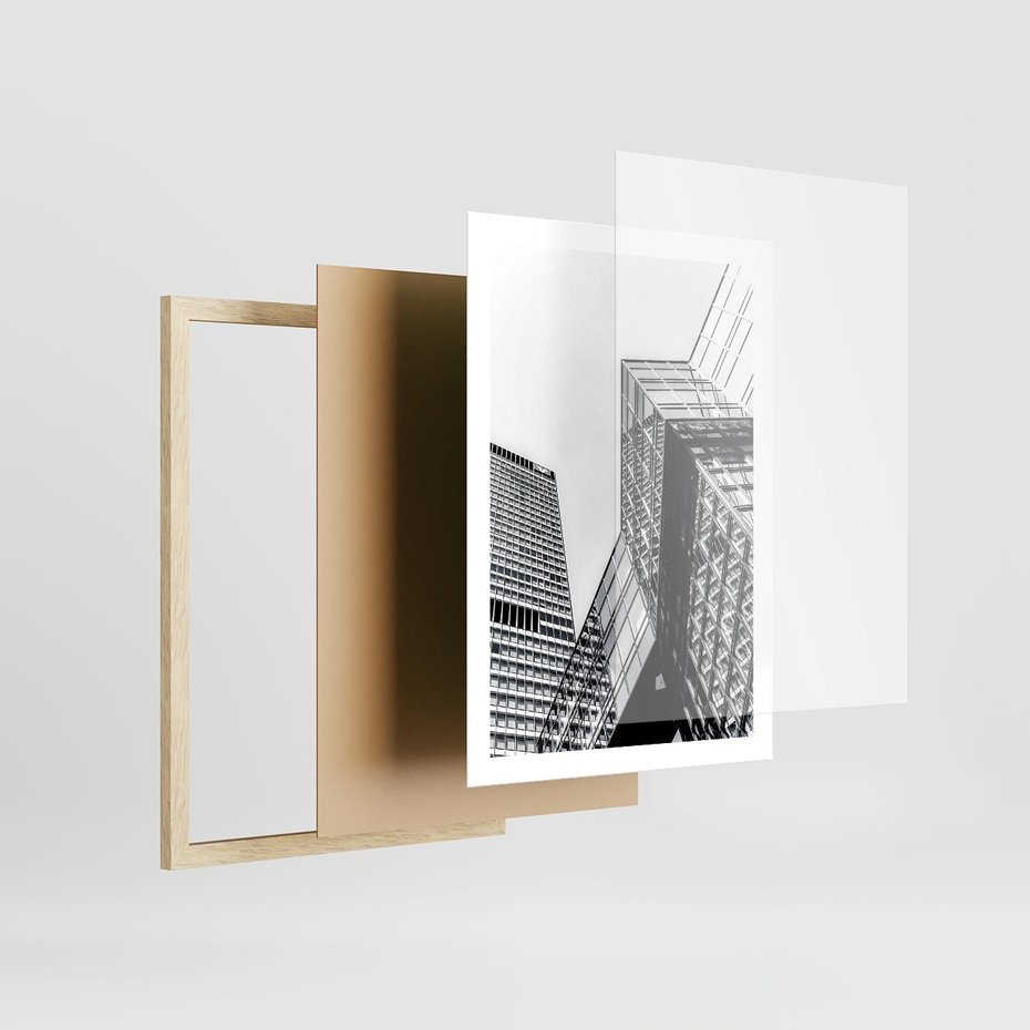 Plakat w ramie 50x70 - Fotografia Wieżowców - architektura, budynki - rama drewno