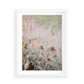 Plakat w ramie 50x70 - Przyroda w Pełnym Blasku: Kolorowa łąka z Kwiatami - łąka, kwiaty na łące - rama biała