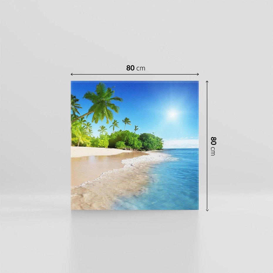 Obraz na płótnie 80x80 - Rajskie plaże Karaibów - Karaiby, plaża