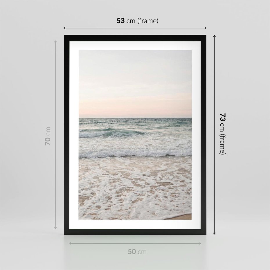 Plakat w ramie 50x70 - Krajobraz Morza i Fal - morze, fale - rama czarna