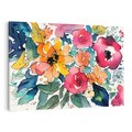 Obraz na płótnie 120x80 - Kwiatowy Impuls Kolorów - abstrakcyjne kolorowe kwiaty, szkic