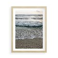 Plakat w ramie 50x70 - Spokojna Plaża - plaża, żwirek - rama drewno