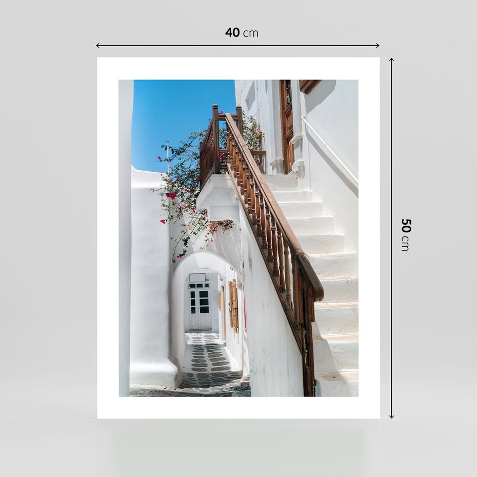 Plakat bez ramy 40x50 - Schody Uliczką W dół - schody, uliczka