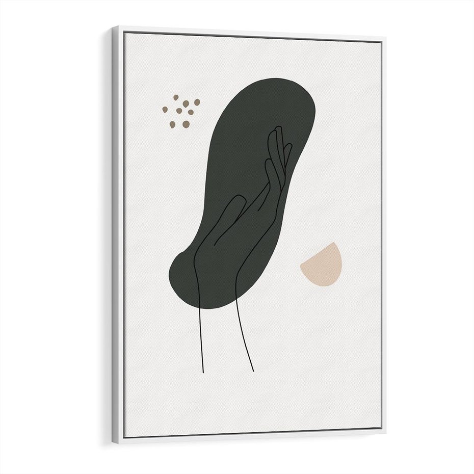 Obraz w ramie 50x70 - Tajemnicze Impulsy - szkic jedną linią, one lone - rama biała