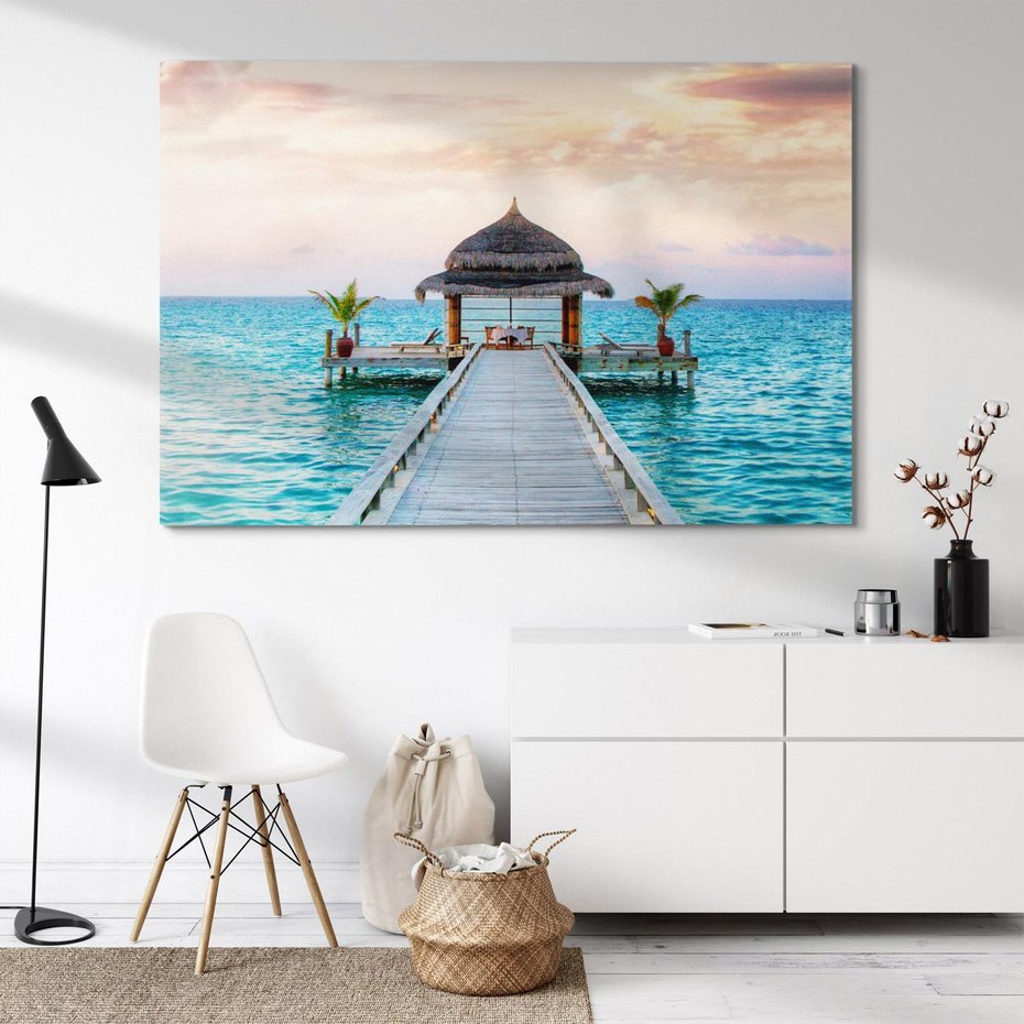 Obraz na płótnie 70x50 - Morski Pomost - morze, pomost