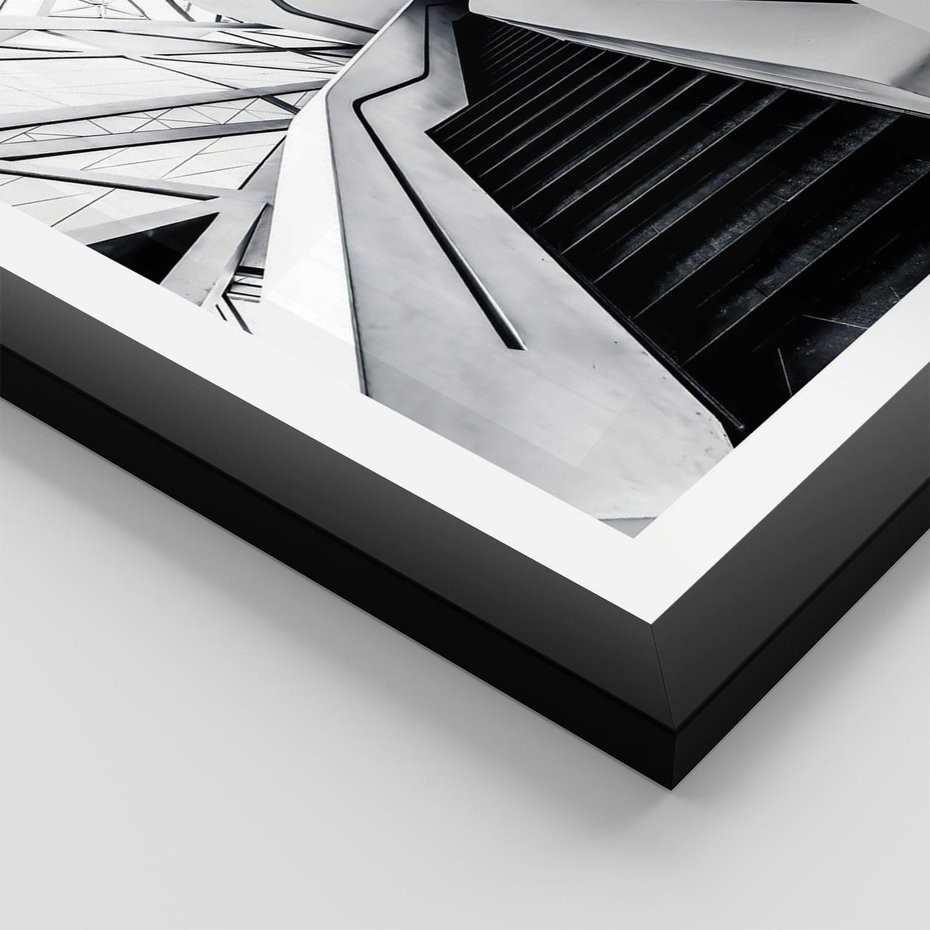 Plakat w ramie 40x50 - Współczesne Kształty - architektura, nowoczesne formy - rama czarna