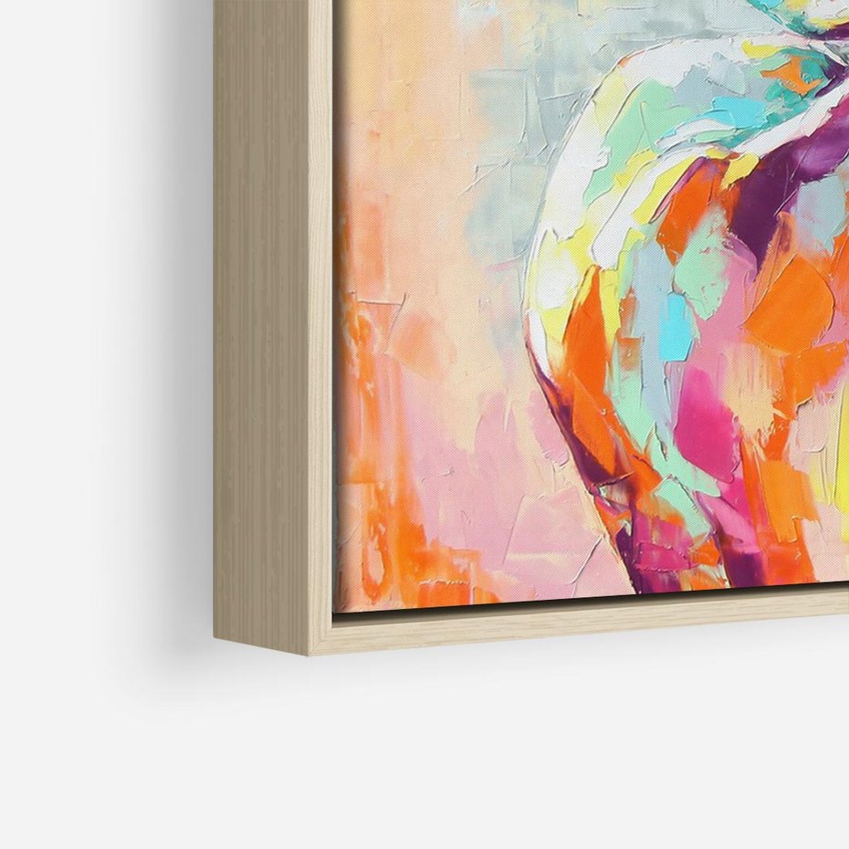 Obraz w ramie 70x50 - Impresje snów malarza - kolorowy olejny obraz, jeleń ryczący na rykowisku - rama drewno