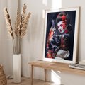 Plakat w ramie 30x40 - Elegancka japońska gejsza - japońska, gejsza - rama drewno