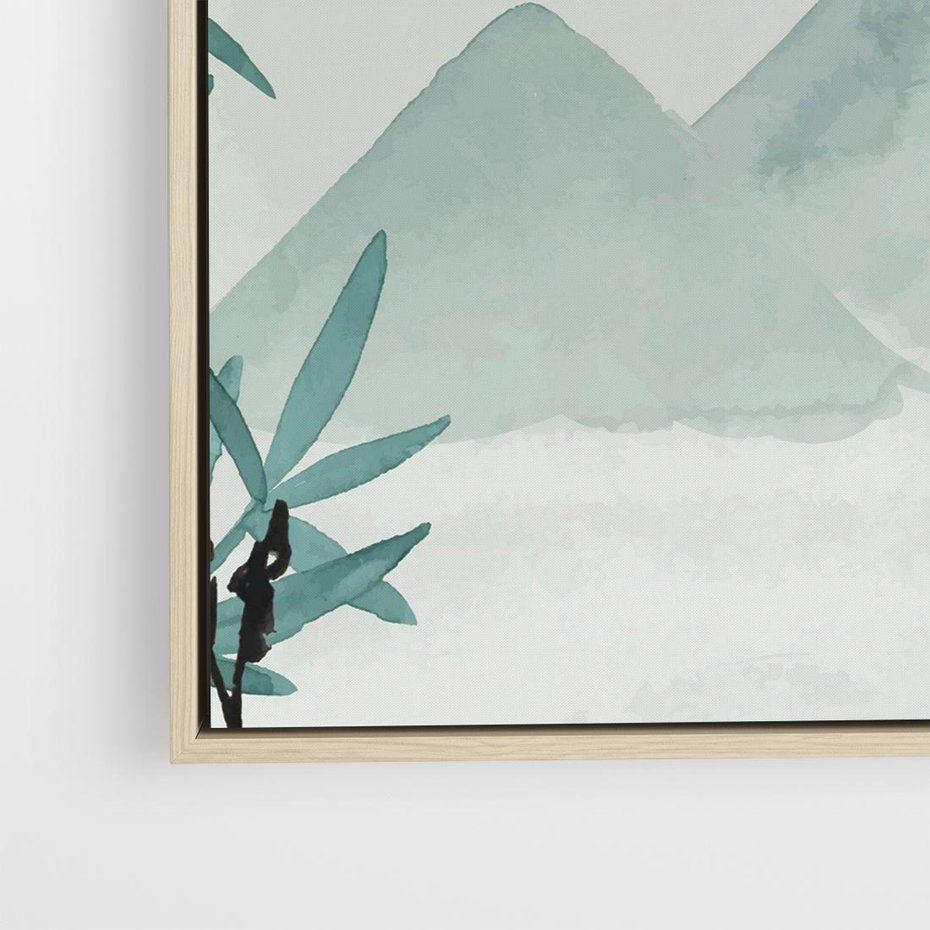 Obraz w ramie 80x80 - Zaklęte Wzgórza - krajobraz, japonia - rama drewno