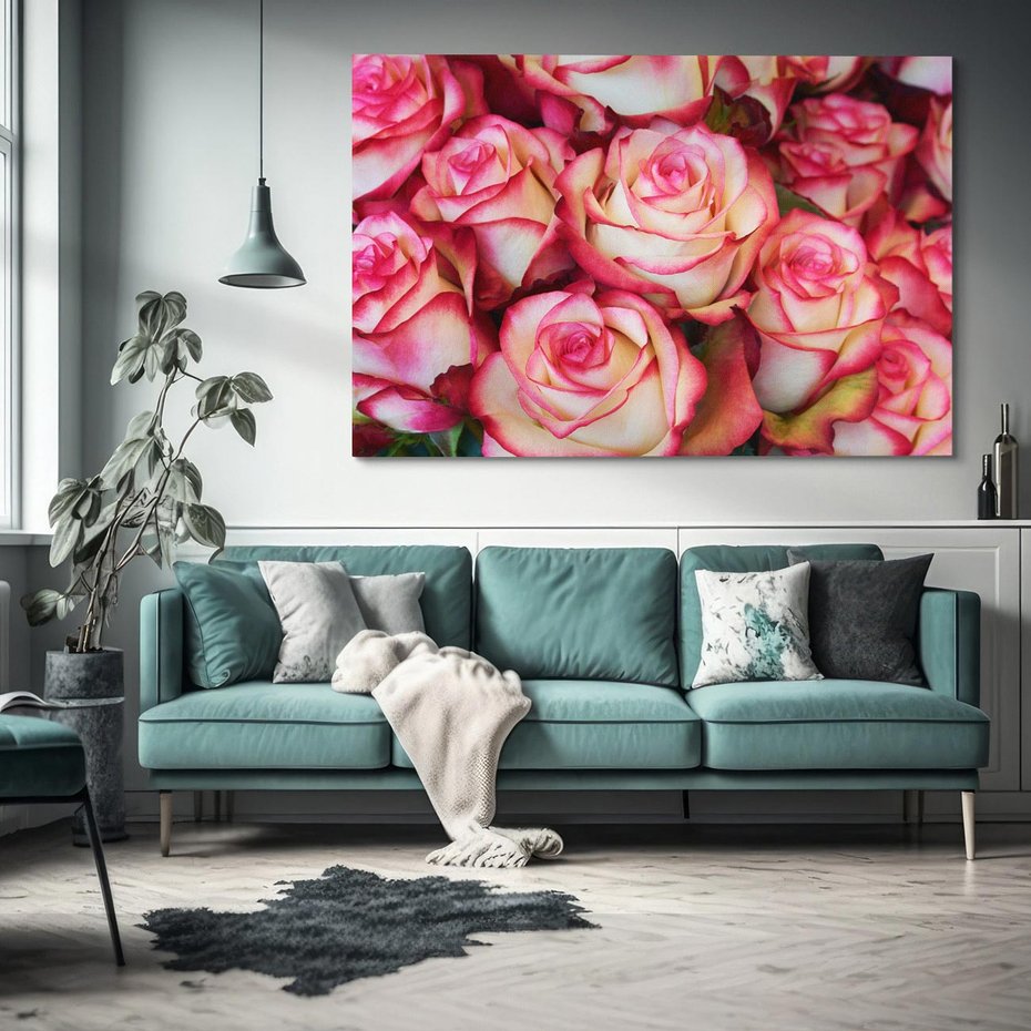 Obraz na płótnie 120x80 - Różany urok - kwiaty, róże