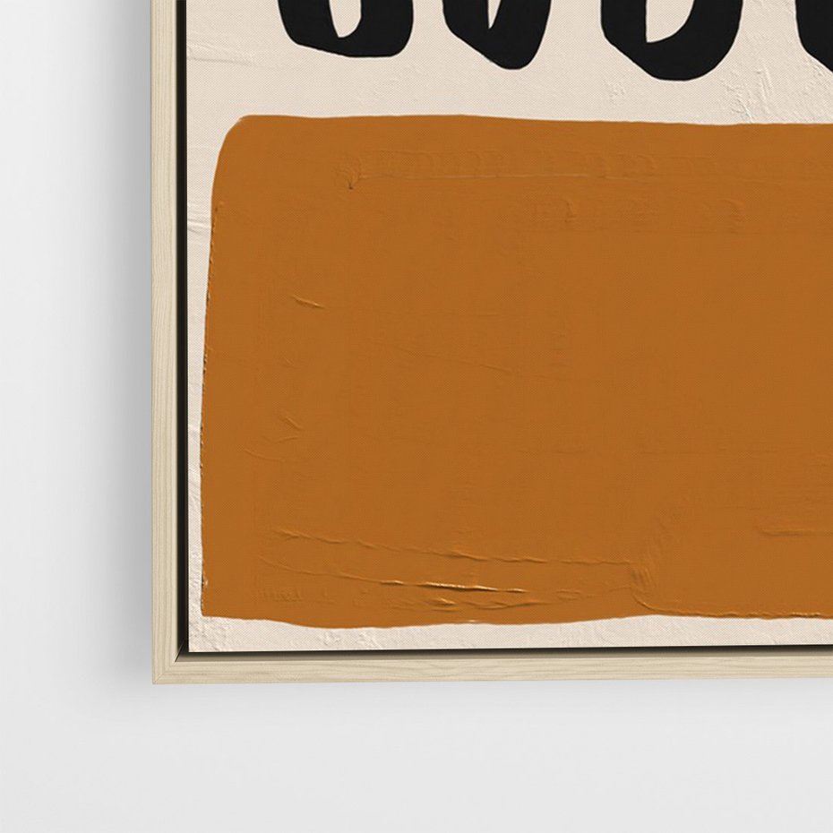 Obraz w ramie 50x70 - Boho Impulsy Kreatywności - abstrakcyjny plakat, brąz - rama drewno