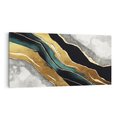 Obraz na płótnie 120x60 - Refrakcje płynącej rzeczywistości - jak marmurowa rzeka, linie złota