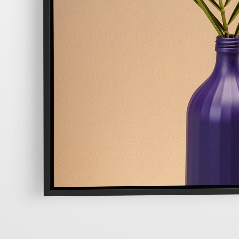 Obraz w ramie 50x70 - Delikatne Piękno - palma, pastele - rama czarna