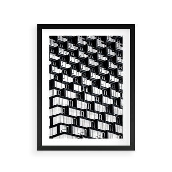 Plakat w ramie 50x70 - Elegancja Wysokości - architektura, wieżowiec - rama czarna