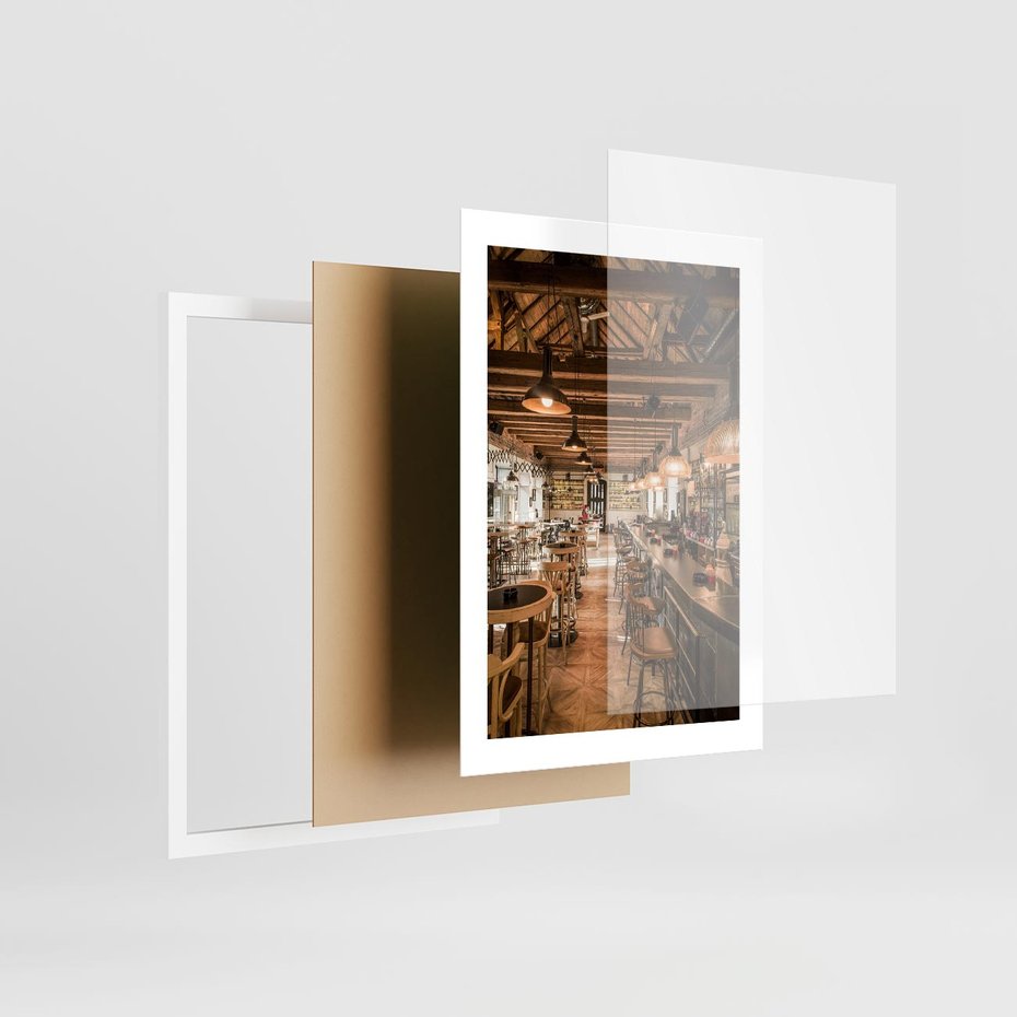 Plakat w ramie 30x40 - Smak i styl - restauracja, architektura - rama biała