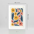 Plakat w ramie 50x70 - Pastelowe Impresje - pastelowe kwiaty, abstrakcyjna kompozycja - rama biała