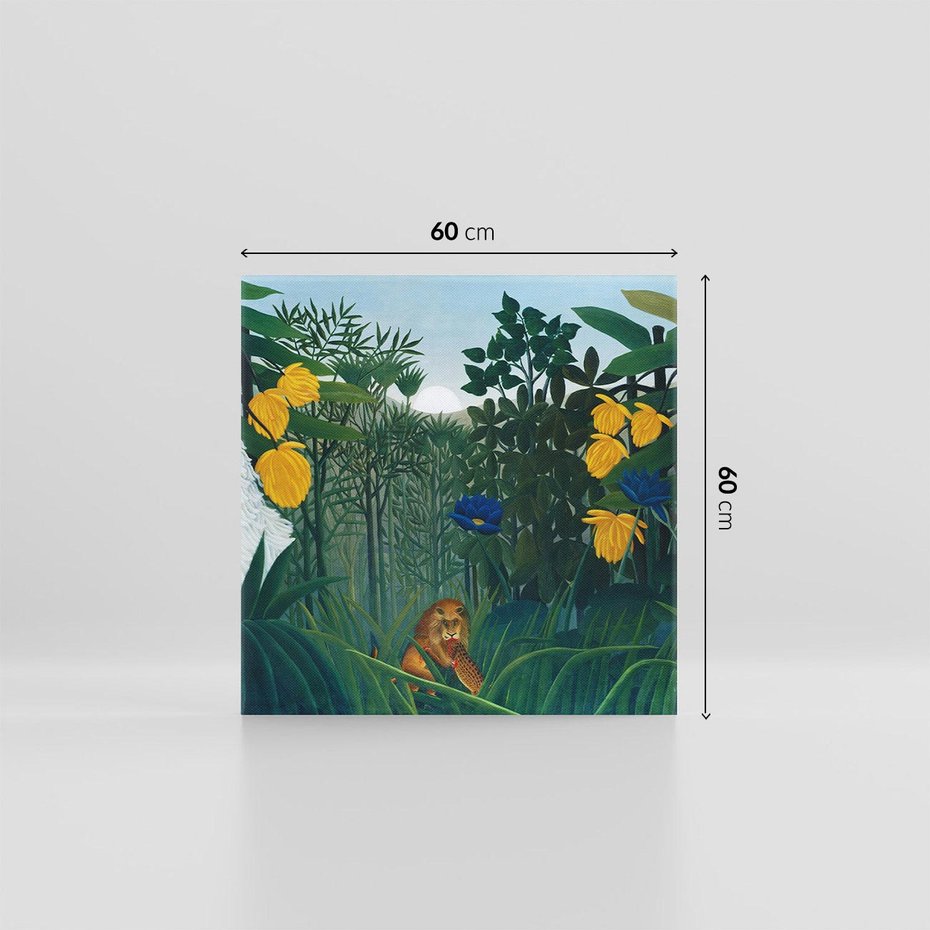 Obraz na płótnie 60x60 - "Uczta Lwa" (1907) Henri Rousseau - Reprodukcja - reprodukcja, obraz na płótnie