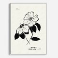 Obraz w ramie 70x100 - Poezja kwiecistej kreski - kwiaty, minimalistyczne - rama biała