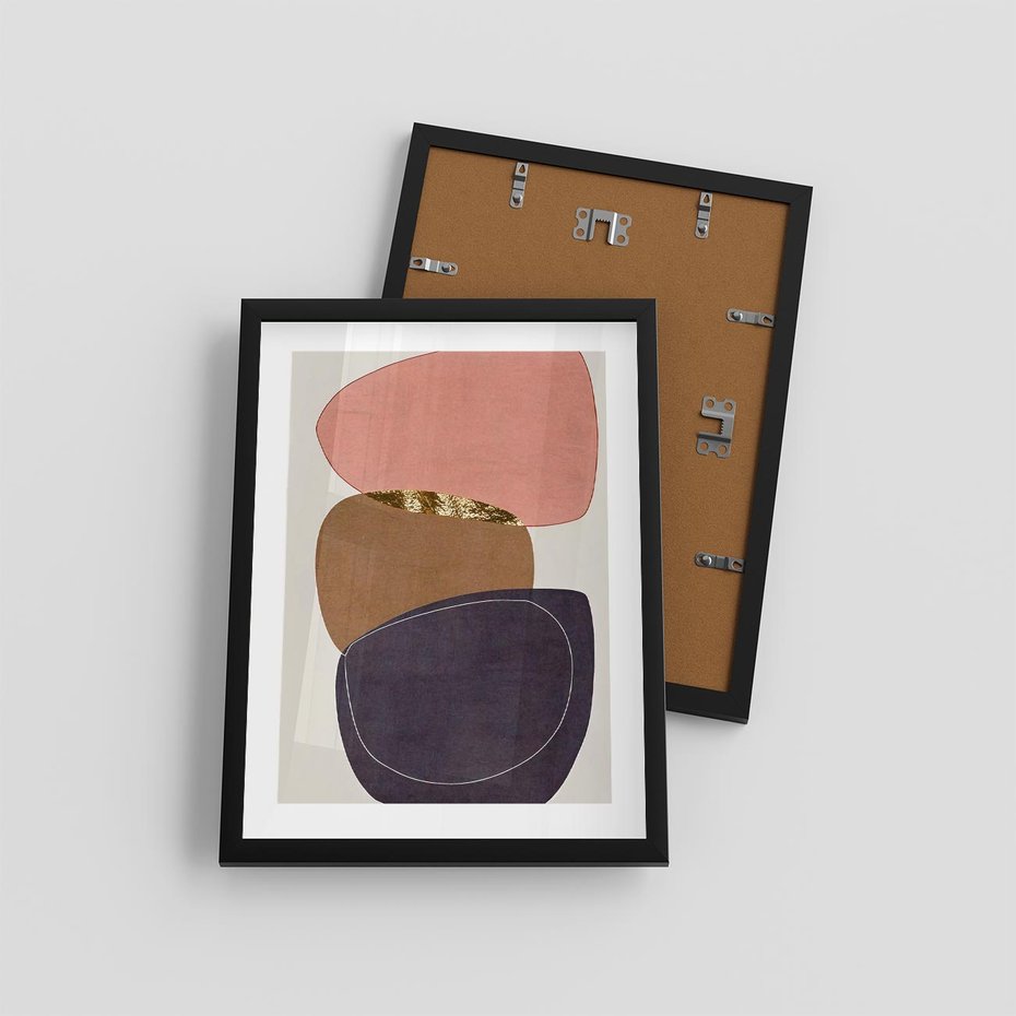 Plakat w ramie 30x40 - Rozkwitające Przenikające Formy - abstrakcyjny obraz, geometryczne formy - rama czarna