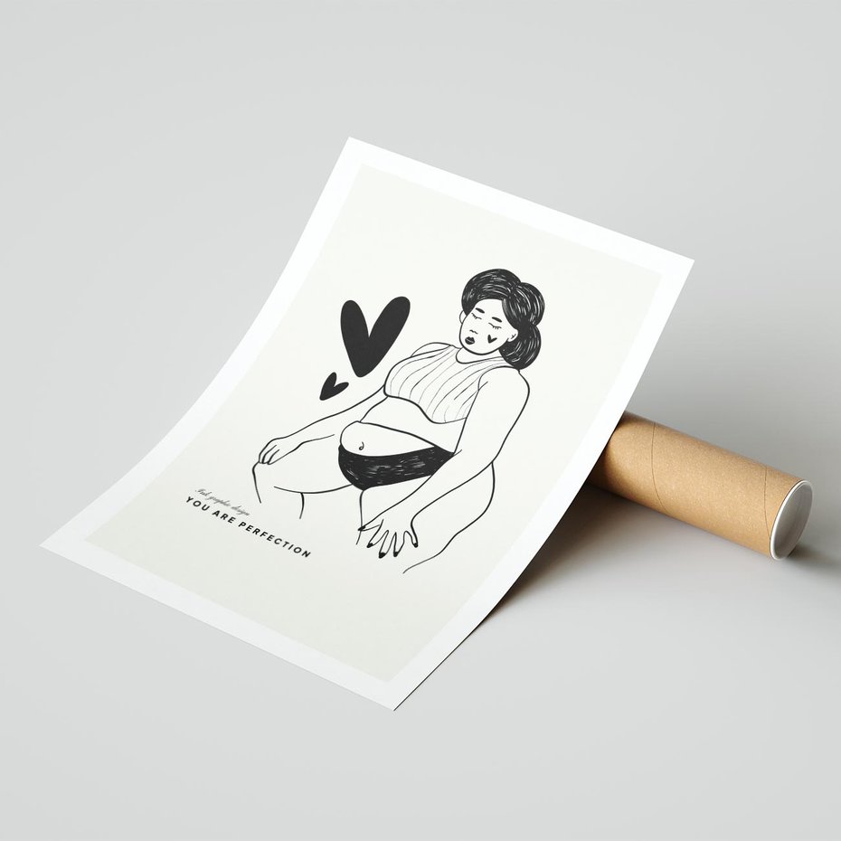 Plakat bez ramy 21x30 - Wyrażenie Piękna - rysunek, sztuka nowoczesna