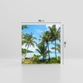 Obraz na płótnie 50x50 - Rajski wypoczynek - palmy, morze