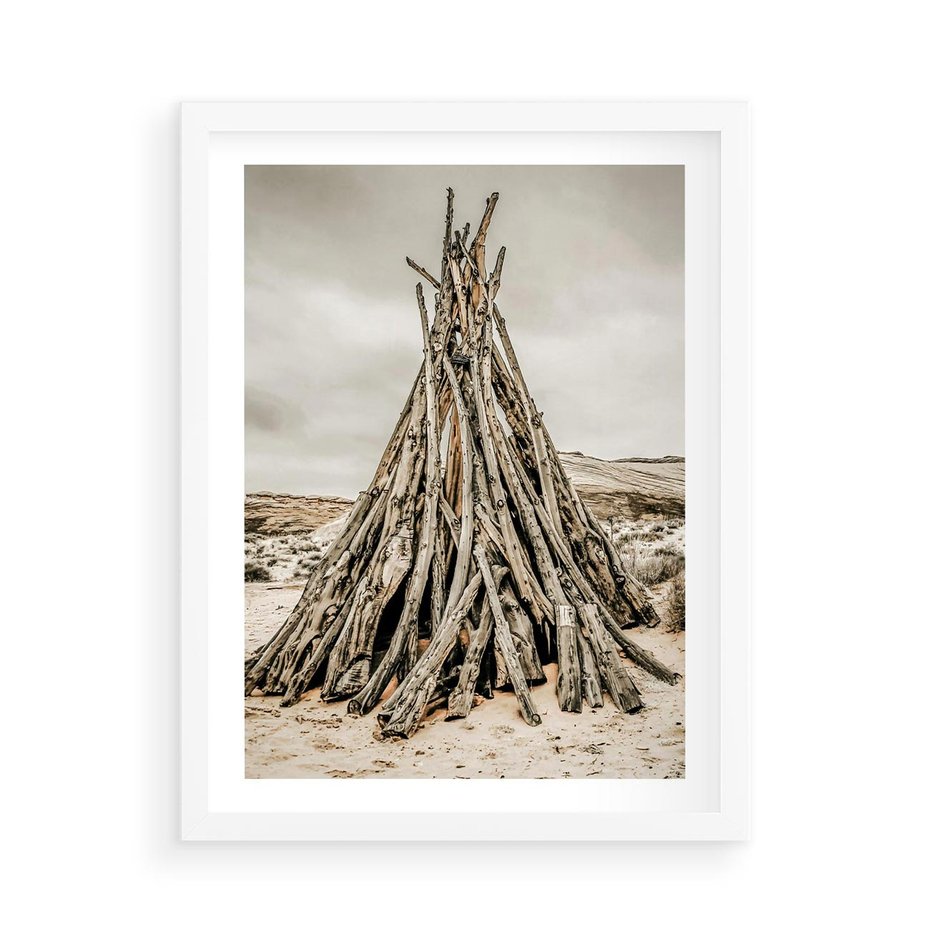 Plakat w ramie 50x70 - Ciepło Przeszłości - retro fotograia, odcienie sepii - rama biała