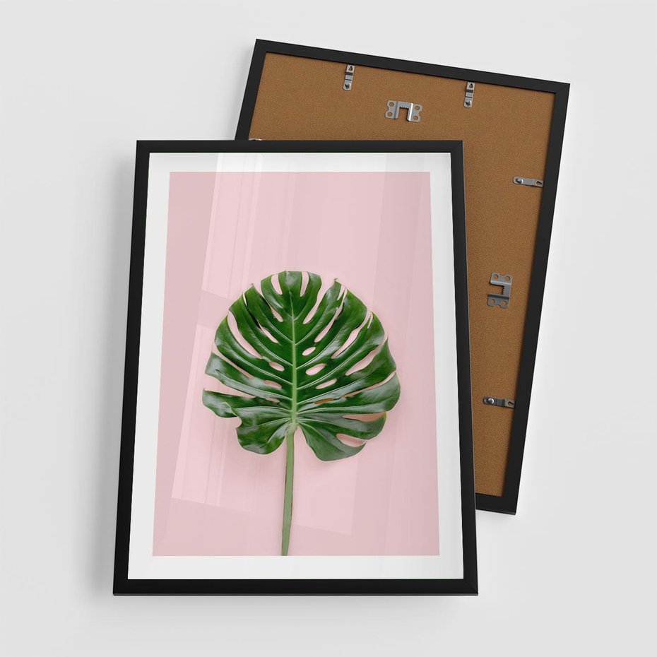 Plakat w ramie 50x70 - Egzotyczna Roślinność - liście, monstera - rama czarna