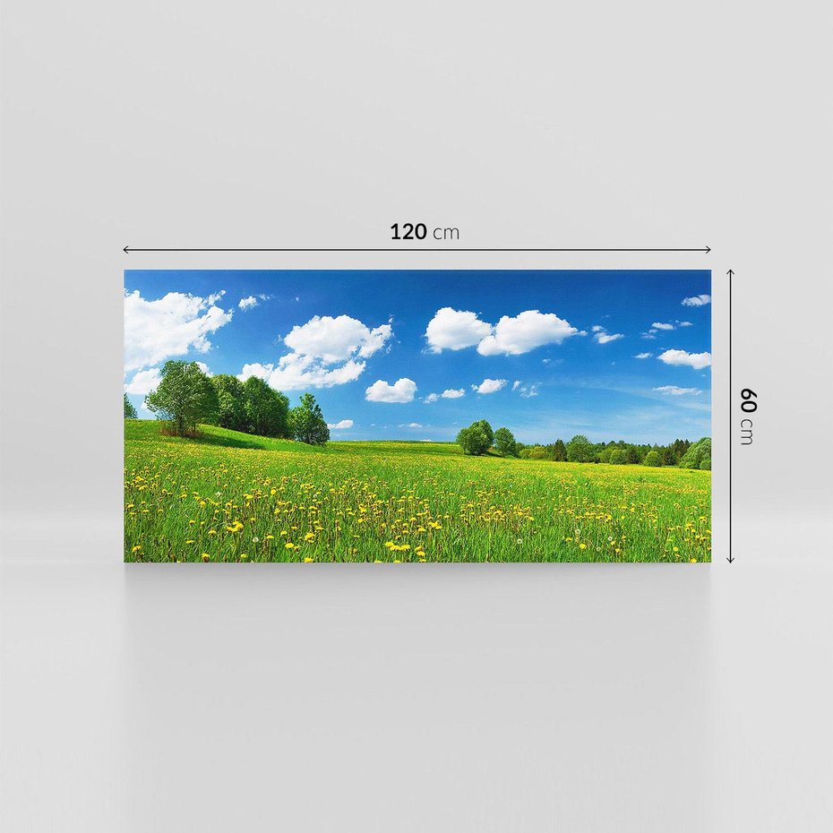 Obraz na płótnie 120x60 - Polana wśród drzew: Spokój i harmonia - polana, łąka