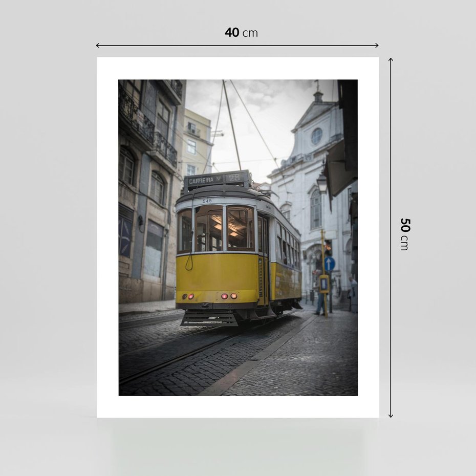 Plakat bez ramy 40x50 - Urok tramwajów Lizbony - tramwaj, Lizbona