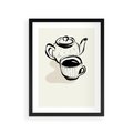 Plakat w ramie 30x40 - Kawa w Minimalistycznym Szkicu - grafika, szkic - rama czarna