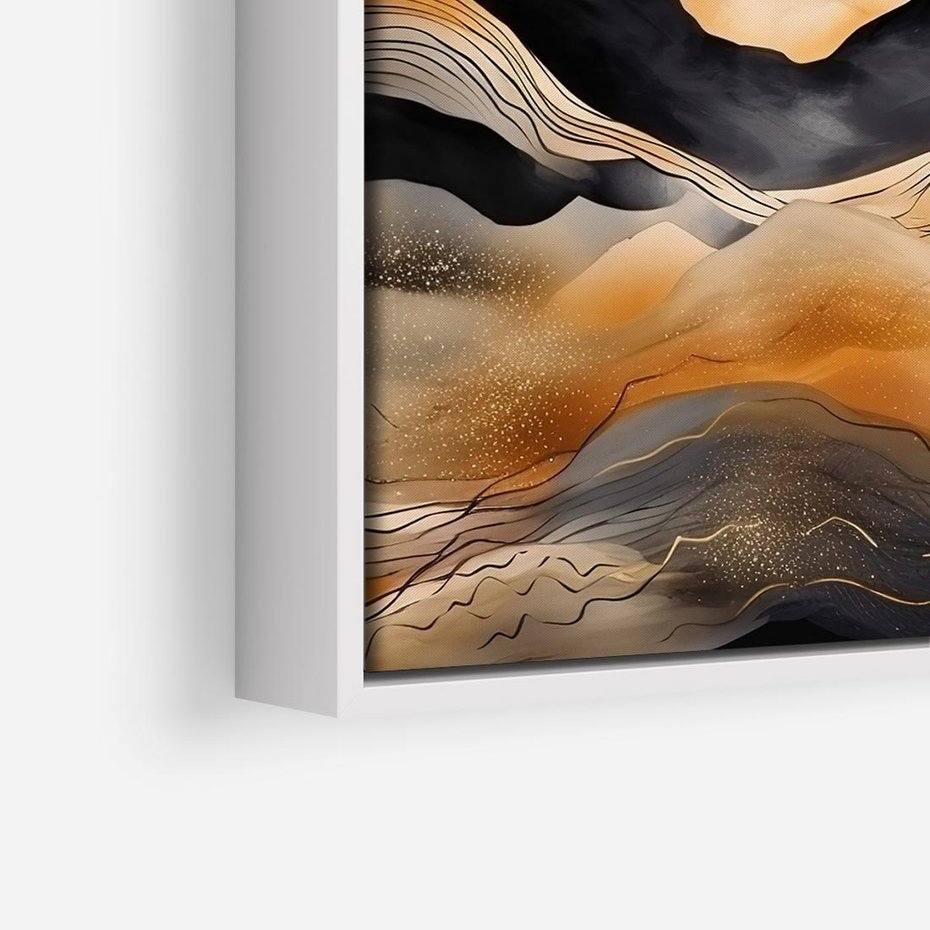 Obraz w ramie 80x80 - Grafika Zachodu - nowoczesna grafika, odcienie pastelowe - rama biała