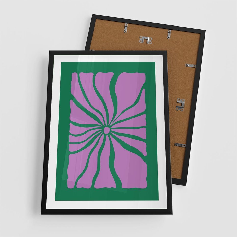 Plakat w ramie 50x70 - Bezczasowe Impresje - abstrakcyjny plakat, boho styl - rama czarna